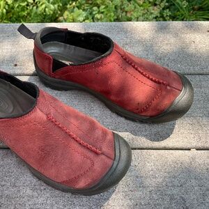 Keen Red Leather slip on shoes